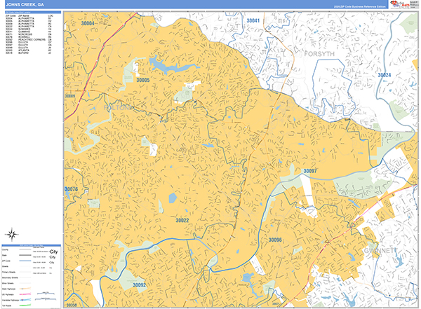Johns Creek Wall Map